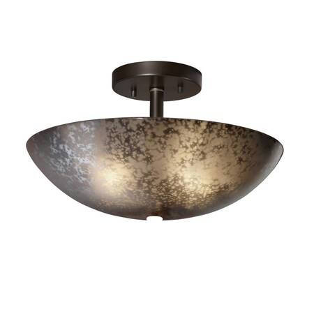 Justice Design Group 14" Round Semi-Flush Bowl FSN-9690-35-MROR-DBRZ
